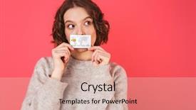  Presentation with credit card - Slide deck enhanced with background presenting plastic credit card background and a soft green colored foreground