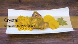  Presentation with rice - Presentation design featuring background puerto rico - baked rice dish background and a gold colored foreground