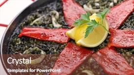  Presentation with ink in water - Slide set with background puerto rico - squid ink paella spanish dish background and a tawny brown colored foreground
