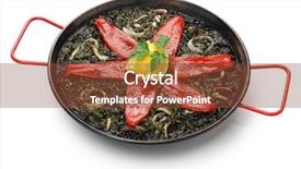 Presentation with ink in water - Presentation design featuring background puerto rico - squid ink paella spanish dish background and a tawny brown colored foreground