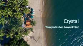  Presentation with analysis risk top view - Theme featuring background puerto rico - top view of a beach background and a ocean colored foreground