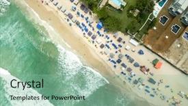  Presentation with beach - Cool new theme with background puerto rico - top view of maresias beach backdrop and a mint green colored foreground