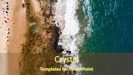  Presentation with crushing - Theme featuring background puerto rico - top view of waves crushing background and a tawny brown colored foreground