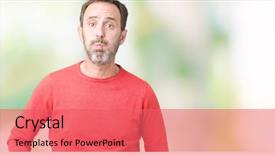  Presentation with puffing - PPT theme consisting of background puffing cheeks with funny background and a coral colored foreground