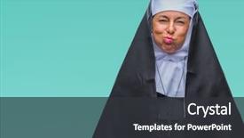  Presentation with nun - Amazing presentation theme having background puffing cheeks with funny backdrop and a dark gray colored foreground