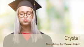  Presentation with puffing - Colorful PPT theme enhanced with background puffing cheeks with funny backdrop and a  colored foreground