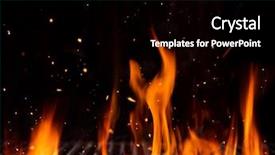  Presentation with fire flames on a black - Presentation theme consisting of background ready for product placement background and a black colored foreground