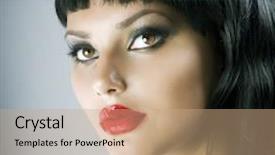  Presentation with haircut - Colorful slides enhanced with background red grey black white - haircut hairstyle beautiful brunette girl backdrop and a coral colored foreground