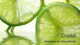  Presentation with lime - Theme having background reflected in the water background and a yellow colored foreground