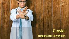  Presentation with medical sign - Colorful presentation theme enhanced with background rejection expression crossing arms backdrop and a  colored foreground