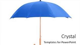  Presentation with umbrella - Beautiful PPT layouts featuring background safety - blue classic umbrella isolated backdrop and a white colored foreground