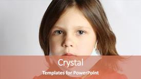  Presentation with health environment - Slide deck featuring background safety health environment - little girl wearing a protective background and a coral colored foreground