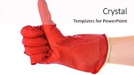  Presentation with red and white industry - Cool new theme with background safety health environment - thumbs up with a red backdrop and a white colored foreground