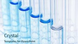  Presentation with tea leaves test tube - Slides with background science - row of glass tubes background and a sky blue colored foreground
