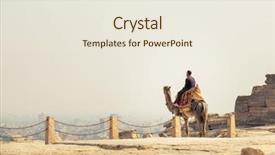  Presentation with camel - Audience pleasing theme consisting of camel looking from the giza backdrop and a sky blue colored foreground