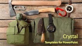  Presentation with traveler - Colorful PPT theme enhanced with scavenger hunt - traveler set backdrop and a tawny brown colored foreground