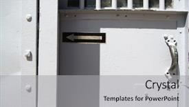  Presentation with prison door - Theme having background series sliding metal door background and a  colored foreground
