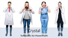  Presentation with people collage - Theme enhanced with background shouting angry out loud background and a  colored foreground