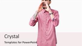  Presentation with crystal pink quartzs - Beautiful theme featuring background shouting angry out loud backdrop and a lemonade colored foreground