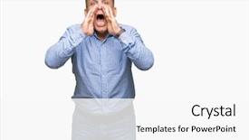  Presentation with arab - Amazing presentation theme having background shouting angry out loud backdrop and a  colored foreground