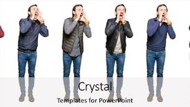  Presentation with isolated paw prints over white - PPT theme having background shouting angry out loud background and a  colored foreground