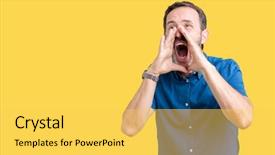  Presentation with elegant - Presentation theme consisting of background shouting angry out loud background and a  colored foreground
