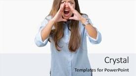  Presentation with mouth - Audience pleasing slide deck consisting of background shouting angry out loud backdrop and a  colored foreground