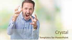  Presentation with elegant - Presentation theme having background shouting frustrated with rage background and a soft green colored foreground
