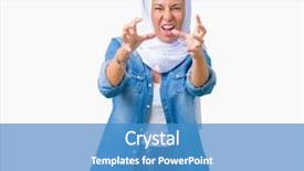  Presentation with eastern - Slide set consisting of background shouting frustrated with rage background and a teal colored foreground