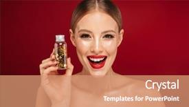  Presentation with red laser beam - Theme featuring background showing bottle with tinsel background and a  colored foreground