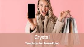  Presentation with happy image - Beautiful presentation featuring background showing display of mobile backdrop and a  colored foreground