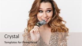  Presentation with cyber credit card crime - Theme enhanced with background showing plastic credit card background and a soft green colored foreground