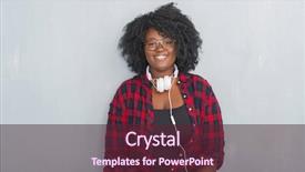  Presentation with african american collaboration - Slide set with background size - young african american woman background and a tawny brown colored foreground