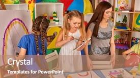  Presentation with draw kids - Amazing slides having background students kids draw rainbow backdrop and a coral colored foreground