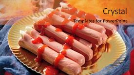  Presentation with scary halloween - Beautiful presentation theme featuring background such as skulls spider backdrop and a  colored foreground