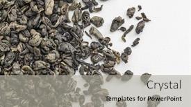  Presentation with loose leaf tea - Presentation with background-texture-of-loose-leaf background and a light gray colored foreground
