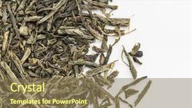  Presentation with loose leaf tea - Theme consisting of background texture of loose leaf background and a coral colored foreground