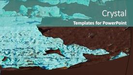  Presentation with wood texture - PPT theme enhanced with background-texture-old-paint-peeling background and a teal colored foreground
