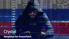  Presentation with russia flag - Colorful PPT layouts enhanced with background threat of cyber backdrop and a navy blue colored foreground