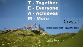  Presentation with motivational - Audience pleasing presentation design consisting of background together everyone achieves more backdrop and a light blue colored foreground