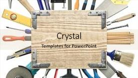  Presentation with wood tools - Theme with background tools underneath the wood background and a lemonade colored foreground