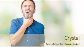  Presentation with sore throat - Slide set having background touching painful neck sore background and a soft green colored foreground