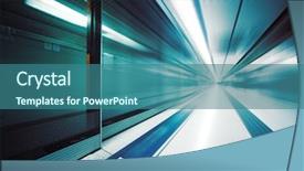  Presentation with futuristic - Presentation theme featuring futuristic interior wide angle view background and a ocean colored foreground