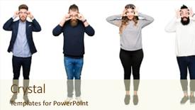  Presentation with people collage - Beautiful slide deck featuring background trying to open eye backdrop and a cream colored foreground