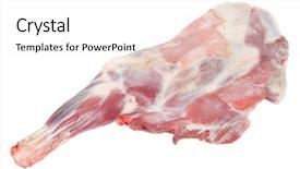  Presentation with leg exam - Colorful PPT layouts enhanced with background un - raw lamb leg backdrop and a white colored foreground