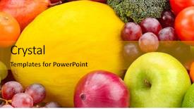  Presentation with vegetable garden - Theme enhanced with background useful fruits and vegetables background and a gold colored foreground