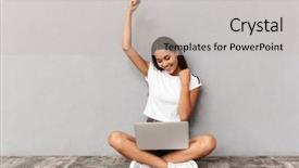  Presentation with grey computer email - Slides having background using laptop computer showing background and a light gray colored foreground