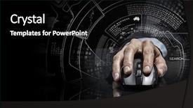  Presentation with virtual hand - Slides having background using wireless computer mouse background and a black colored foreground