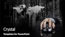  Presentation with virtual hand - Slide deck featuring background using wireless computer mouse background and a black colored foreground