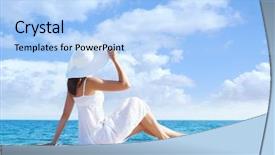  Presentation with resort - Slide set featuring background vacation traveling and resort background and a light blue colored foreground